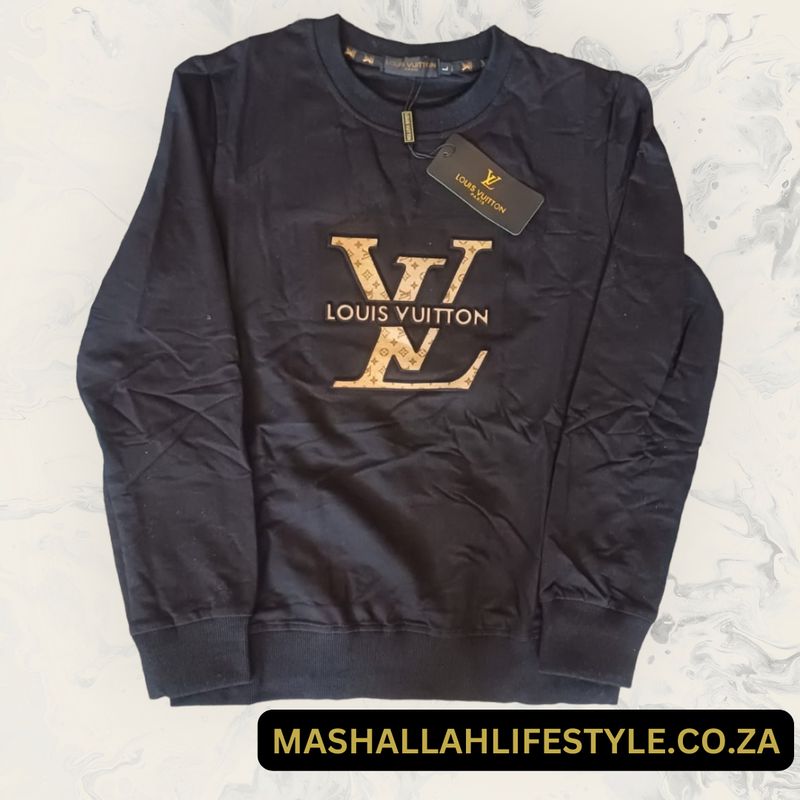Louis Vuitton LV Embossed Monogram Sweat Top Black XL to fit L