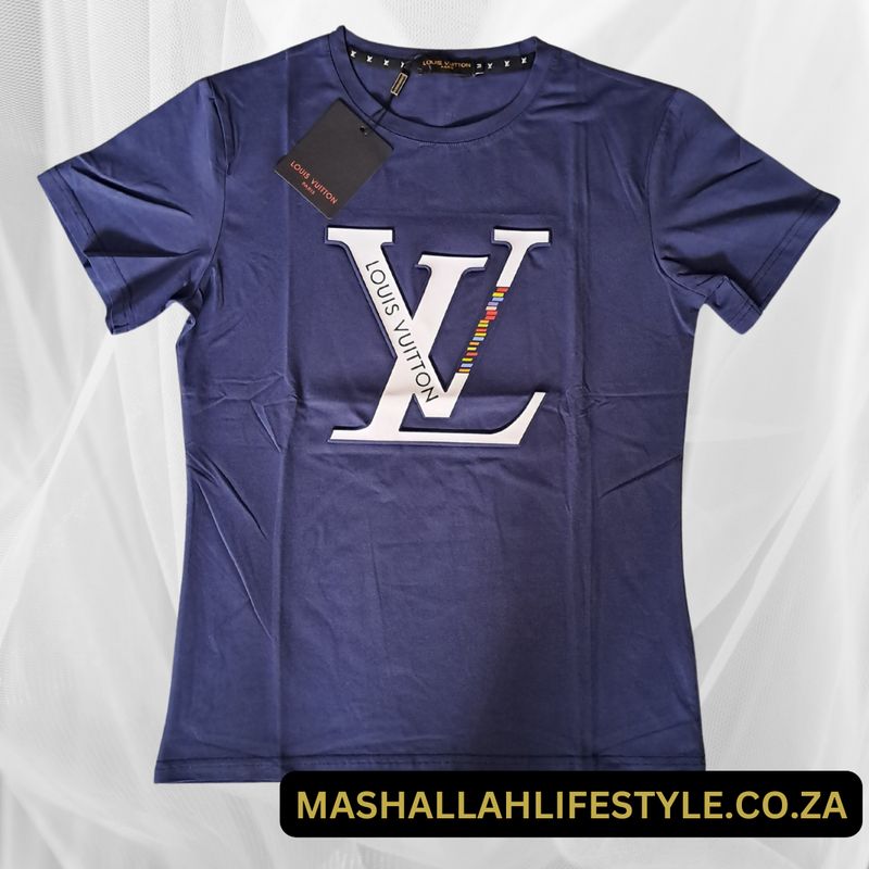 Louis Vuitton LV Embossed Monogram T Shirt Blue Medium