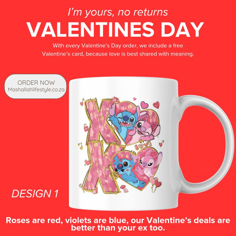Valentine’s Day XOXO Heart & Cartoon Mug – 11oz Valentine’s Day XOXO Heart & Cartoon Mug – 11oz