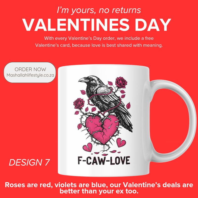 Valentine’s Day F-Caw Love Crow Mug – 11oz Valentine’s Day F-Caw Love Crow Mug – 11oz