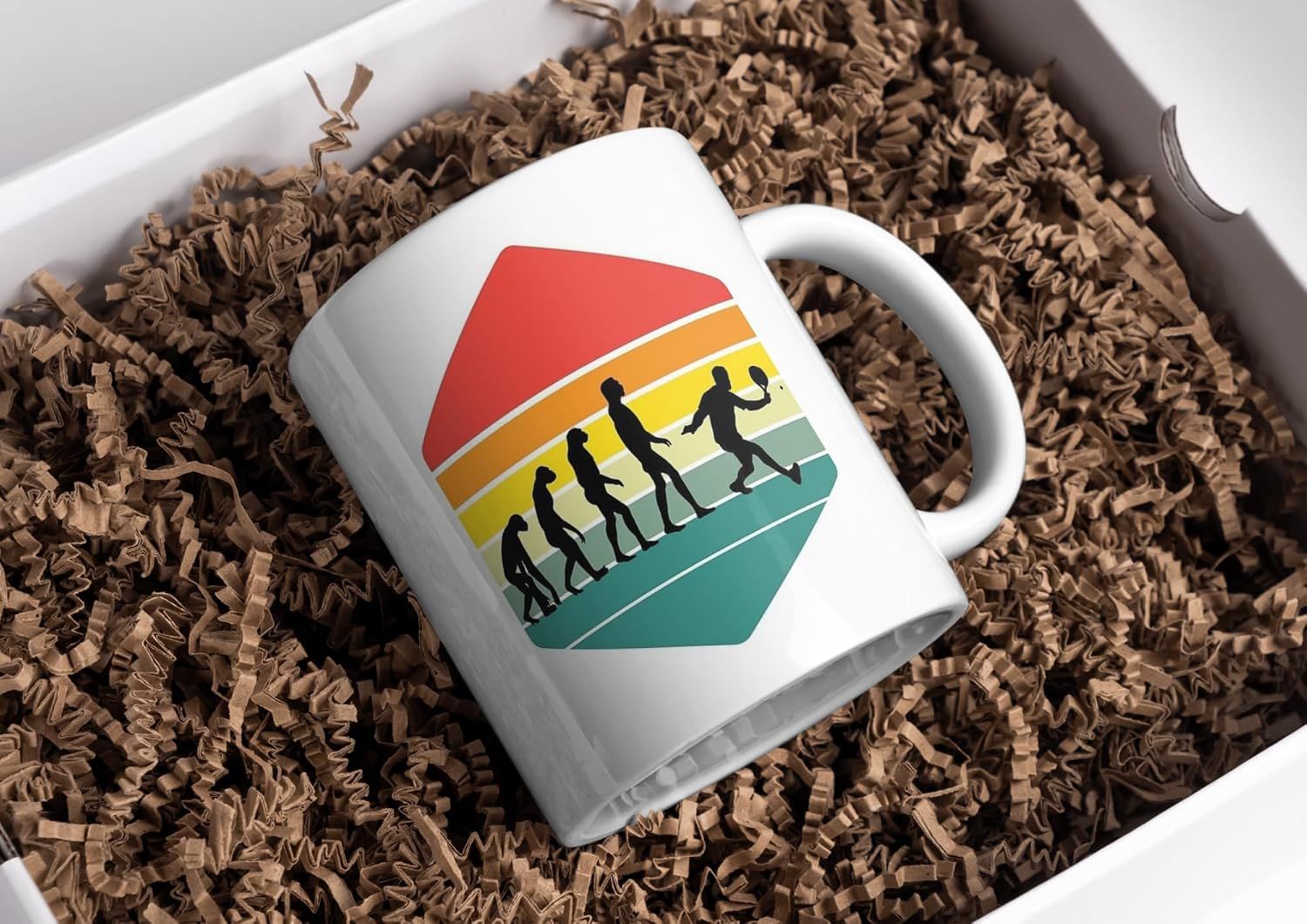 Evolution of Padel Funny Mug – Human Evolution Padel Racket Coffee Cup Gift