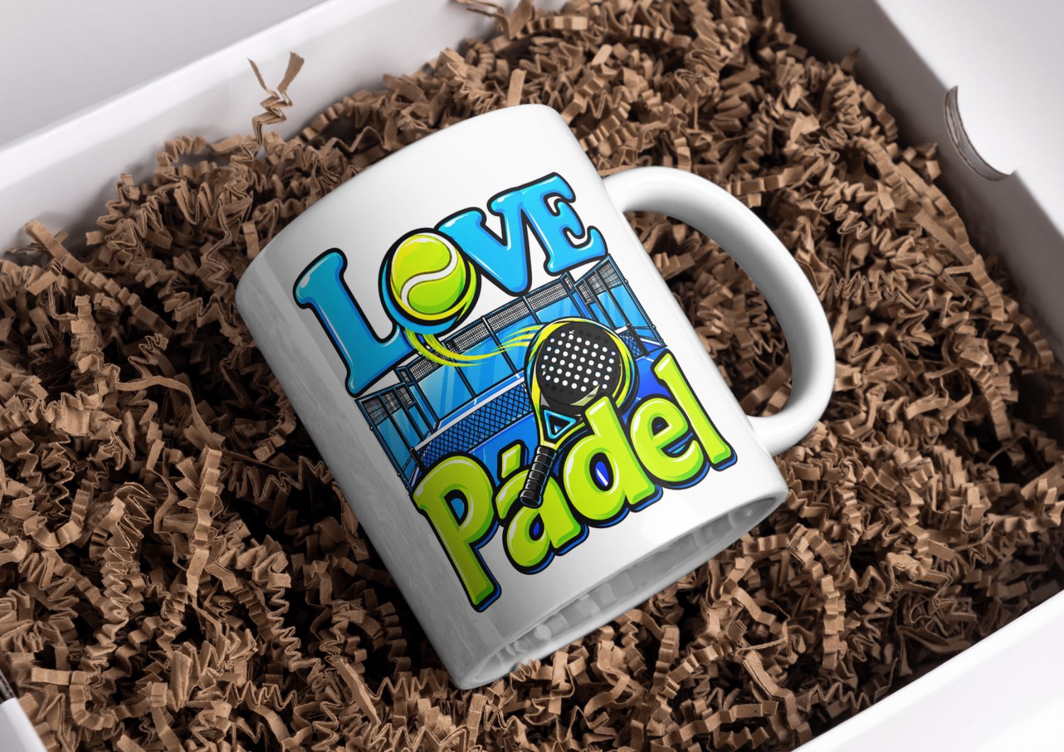 Love Padel Mug – Padel-Themed Coffee Cup – Gift for Padel Lovers