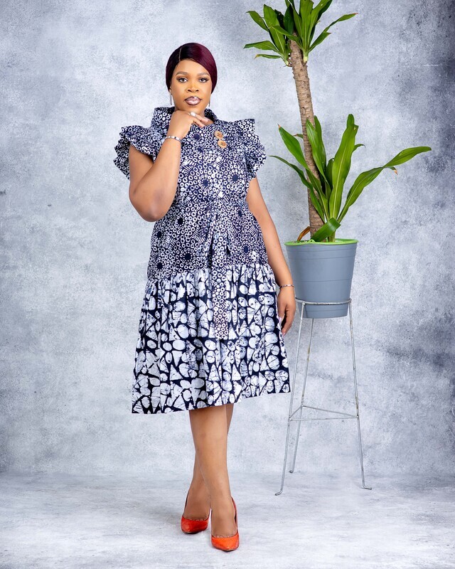 TIWA Tie Dye Dress ( Black X White/ Red X White)