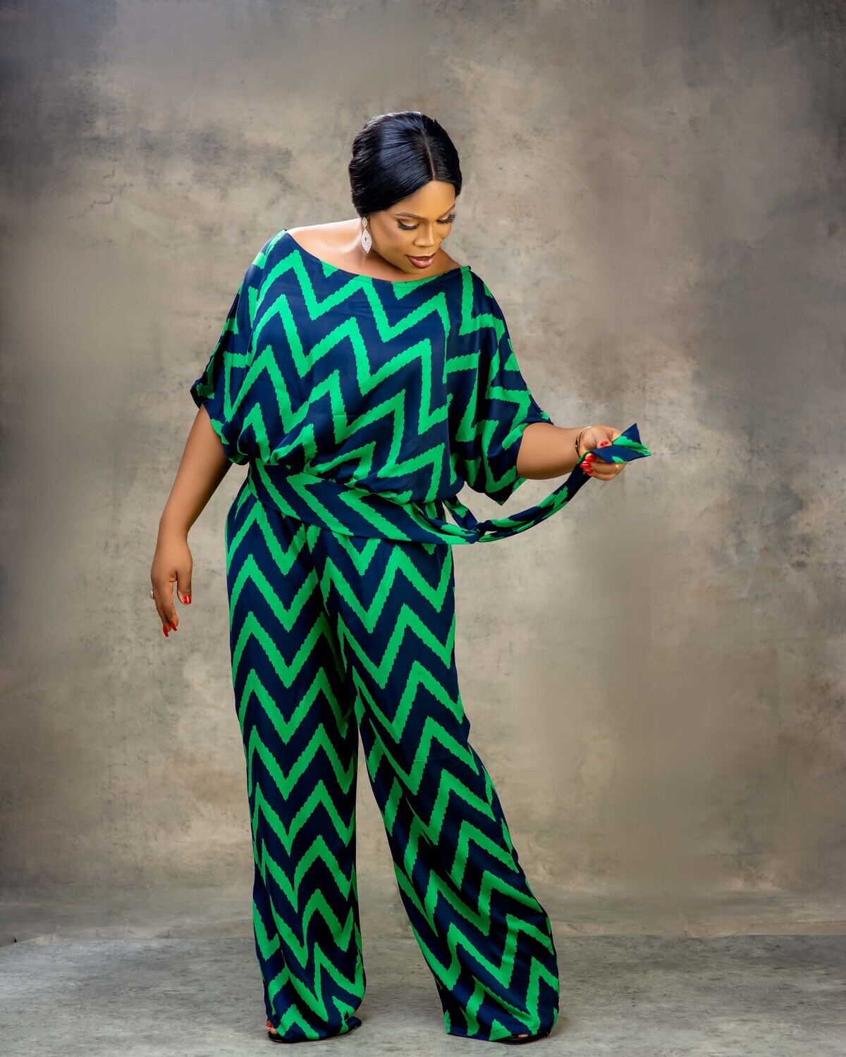 ELLA Chevron Print Top &amp; Pant Set