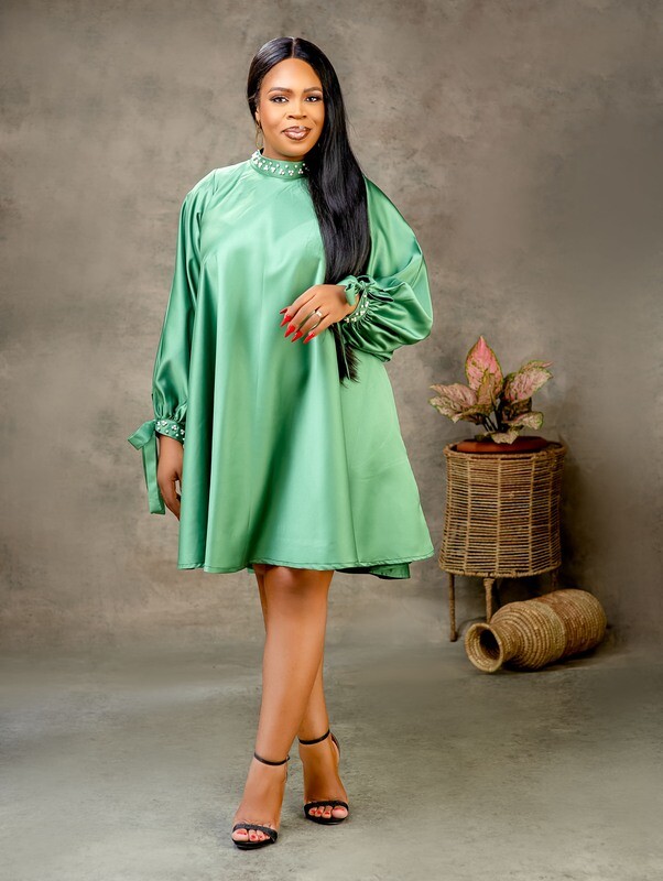 LUNA Dress in Olive Green/ Blueberry/ Fayrouz