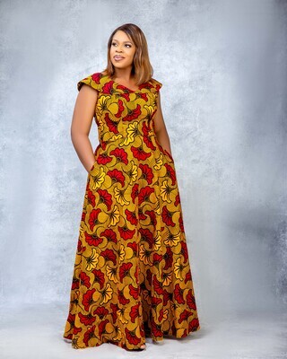 ADAURE African Print Maxi Dress
