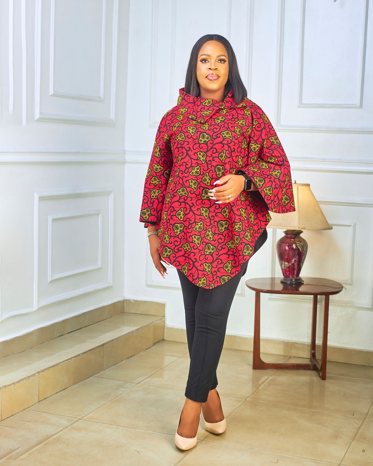 MELINDA Cape In Red