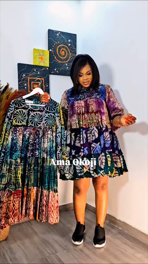 PRISCY Adire Tiered Dress In Mini/Midi/Maxi