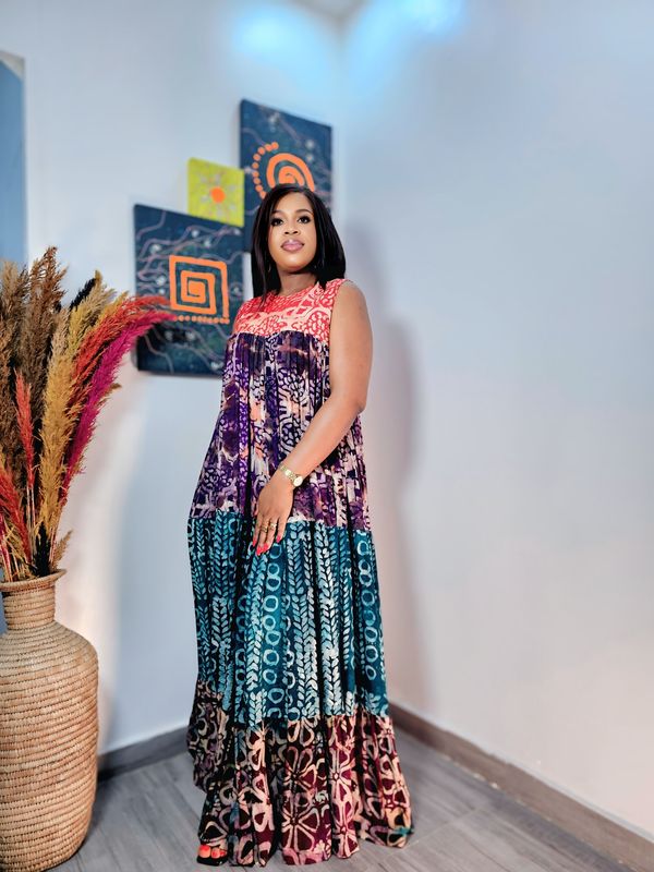 PRISCY Adire Tiered Dress In Mini/Midi/Maxi