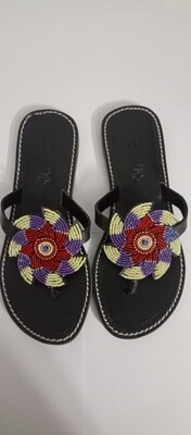 Afro Essential Hand-Beaded Slippers