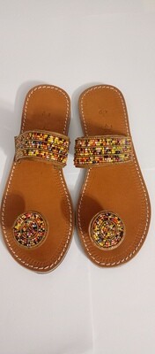 Afro Essential Hand-Beaded Slippers