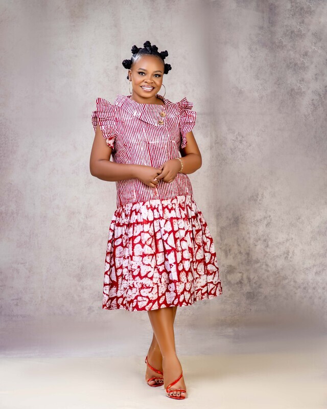 TIWA Tie Dye Dress ( Black X White/ Red X White)