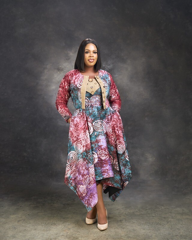DESOLA Tie Dye Dress &amp; Crop Jacket Set (In Splash Prints)