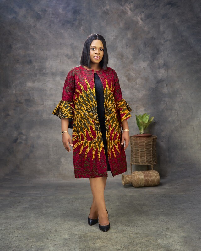 NADIA Semi-Long Jacket (Red Yellow Burning Bush Print)