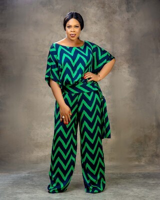 ELLA Chevron Print Top &amp; Pant Set