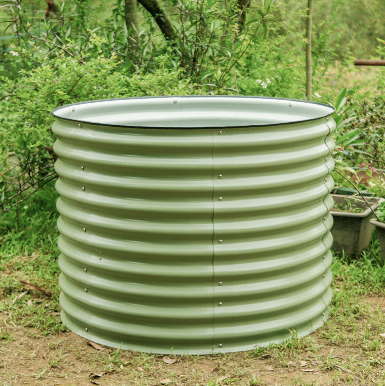 32&#39;&#39; Tall 42&#39;&#39; Round Modular Metal VEGRU Raised Garden Beds Kit Patio Plant Box
