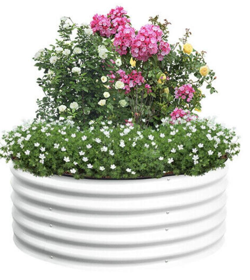 17&#39;&#39; Tall 42&#39;&#39; Round Modular Alumzinc Magnesium VEGRU Raised Bed Garden Kits