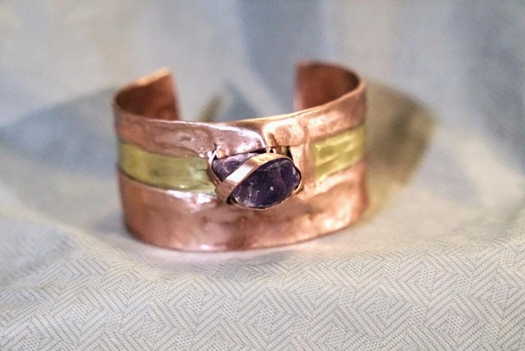 Amethyst Bracelet Copper and Brass