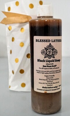 Black Liquid Soap infused with Sea Moss Gold