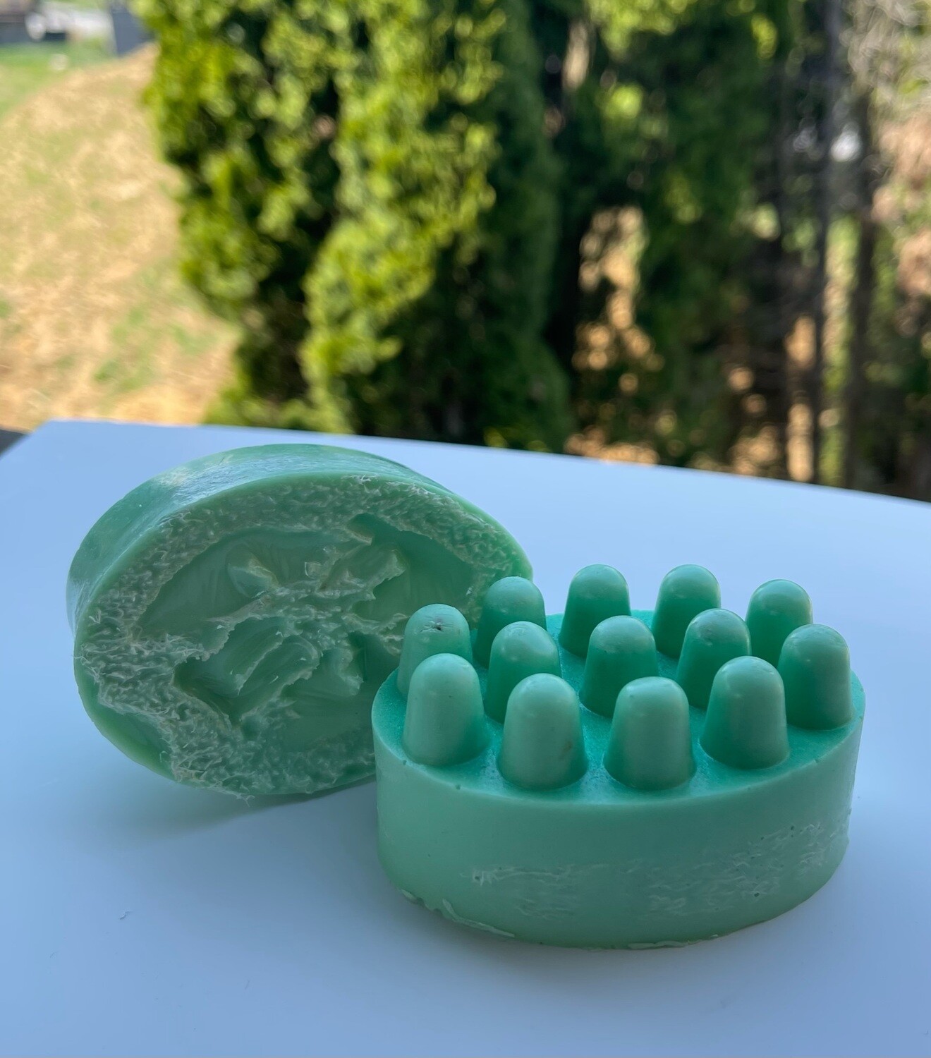 Green Massage Bar with Loofah
