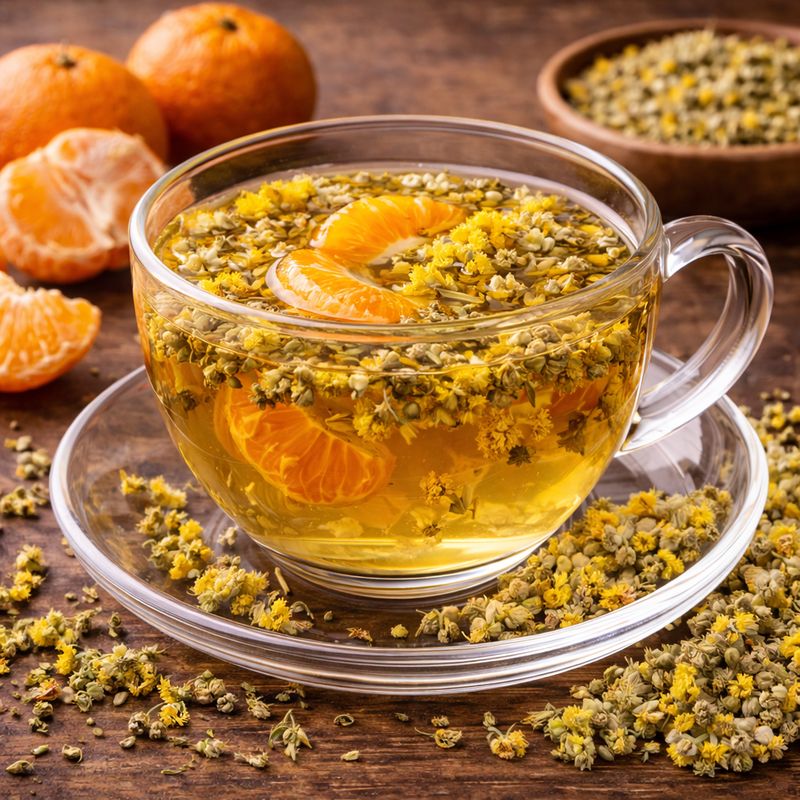 TEA: Mullein and Mandarin Orange with Orange Slices with Sea Moss TEA: Mullein and Mandarin Orange with Orange Slices with Sea Moss