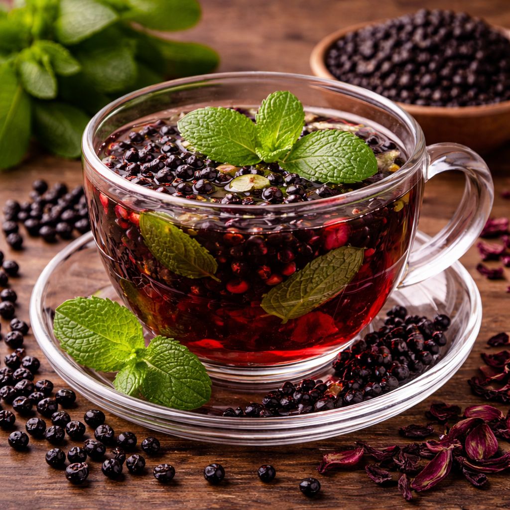 TEA: Mint and Elderberry Tea with Sea Moss