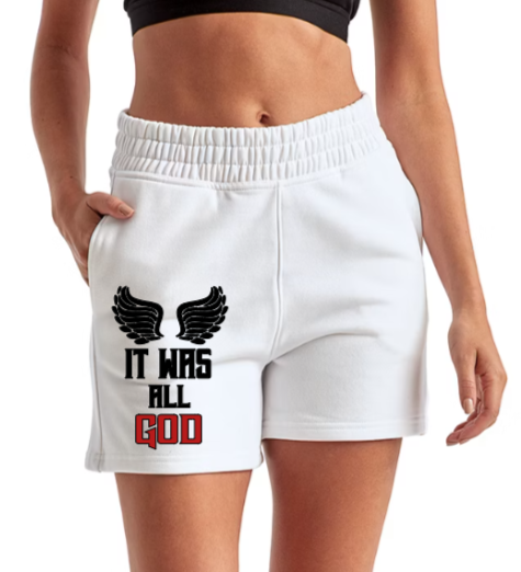 IT WAS ALL GOD FLEECE SHORTS