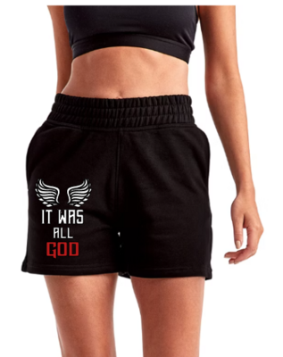 IT WAS ALL GOD FLEECE SHORTS