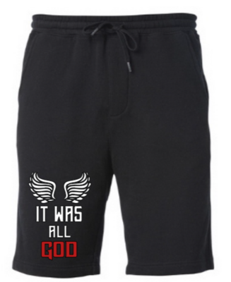 IT WAS ALL GOD FLEECE SHORTS