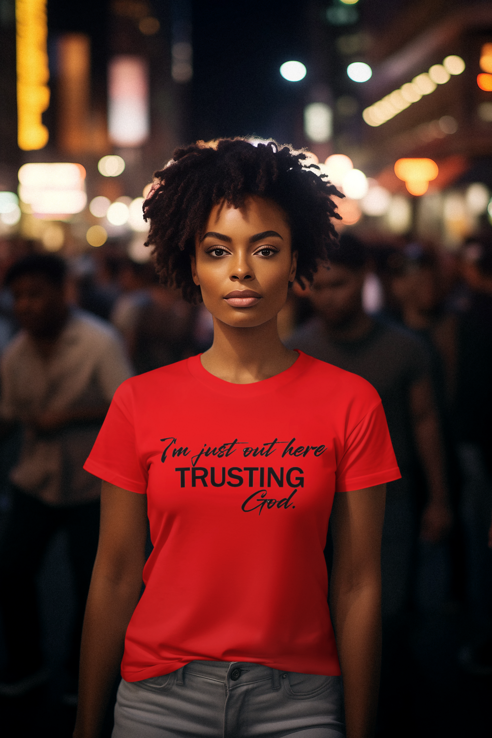 &quot;OUT HERE TRUSTING GOD&quot; TEE