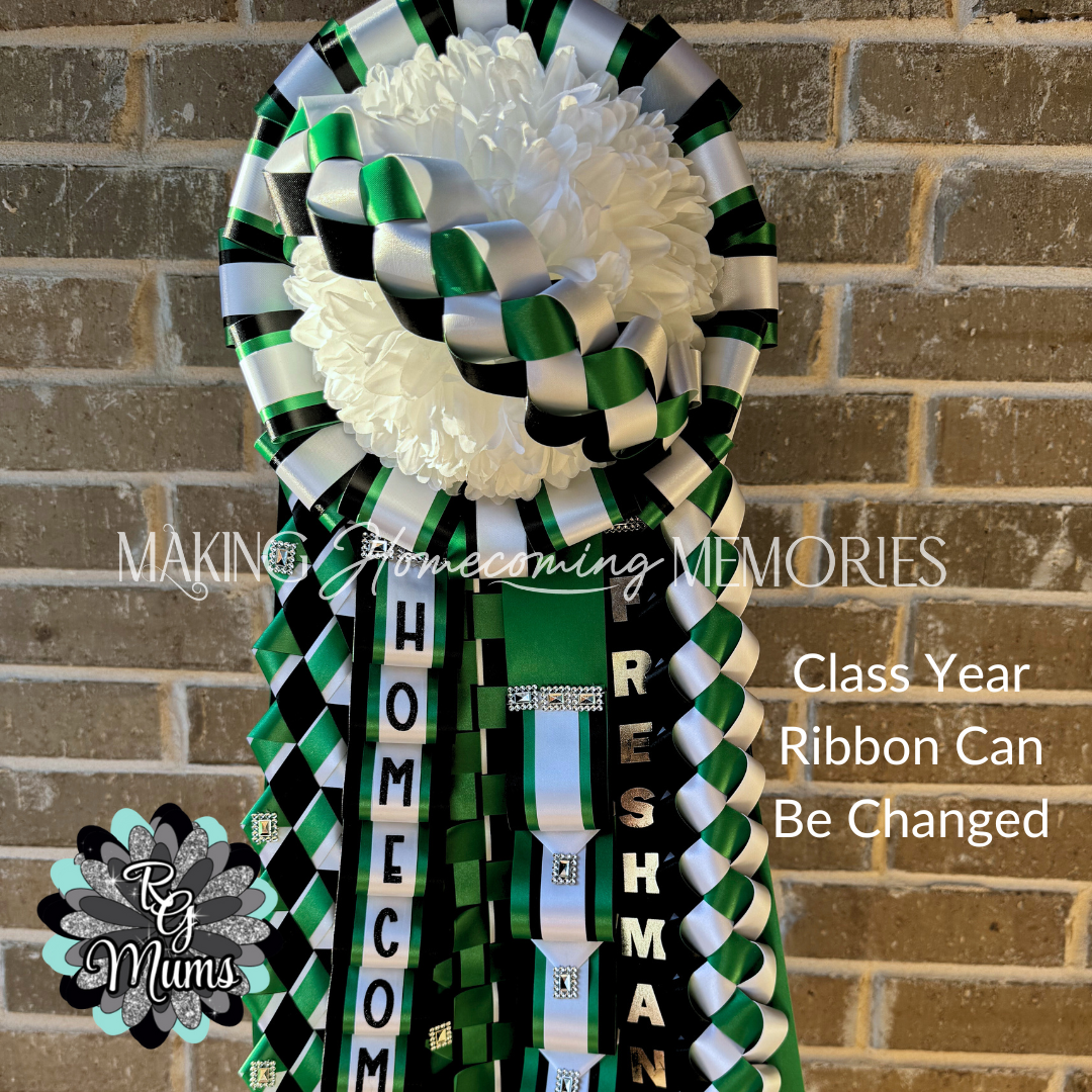 RG Designer Traditional 7.5&quot; Garter with Military Braid &amp; Cutout - Green, Black &amp; White