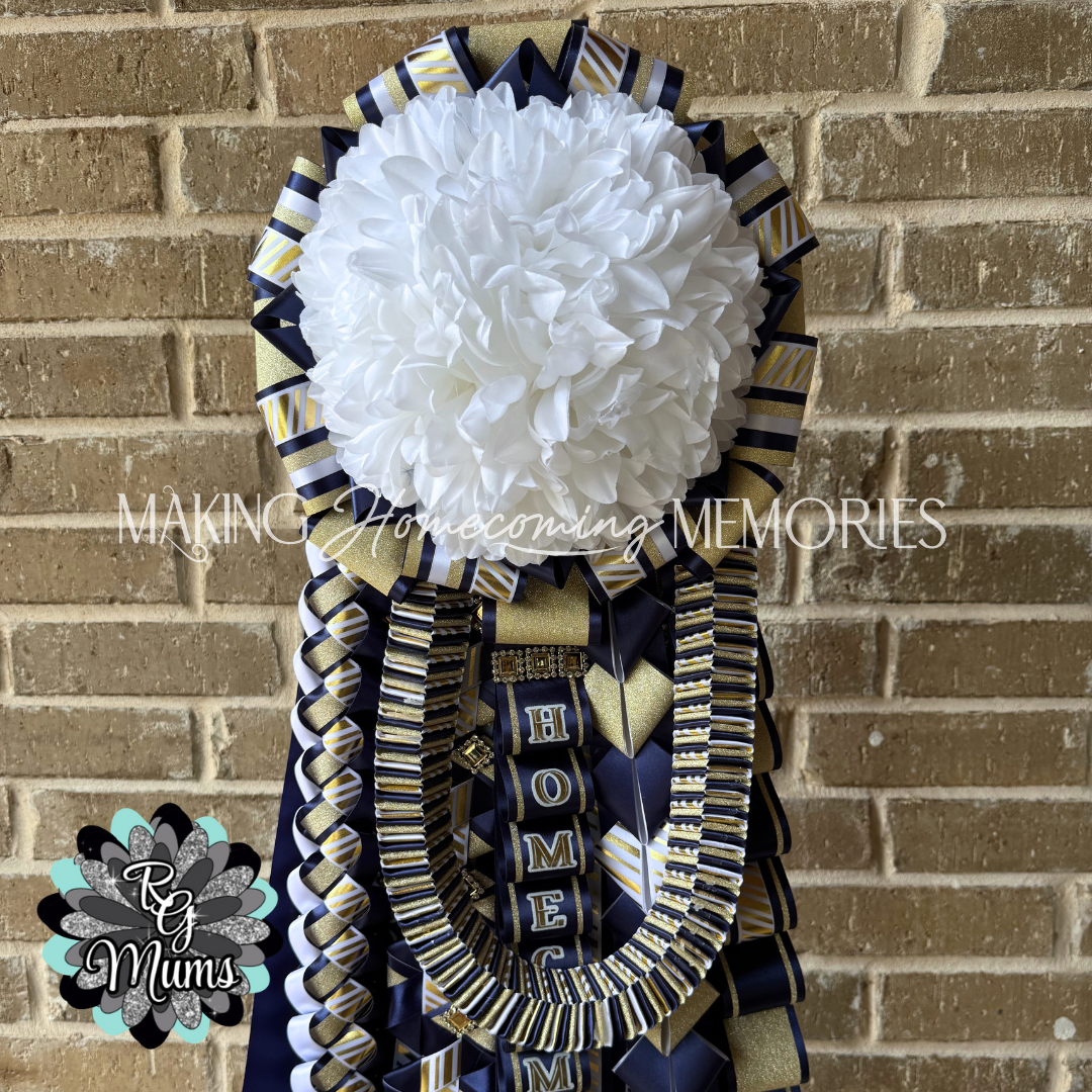 RG Designer Supreme Garter - Navy, Gold &amp; White