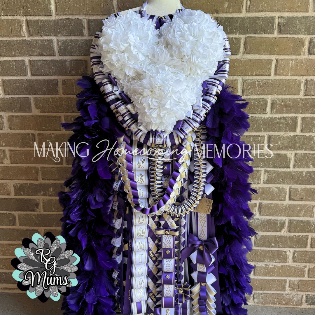 RG Designer Ultimate Triple Heart Mum - Purple, White, Gold