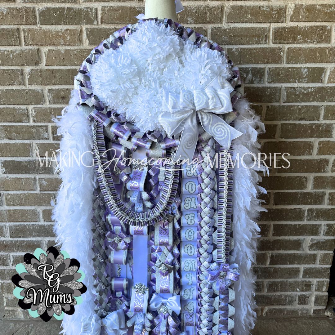 RG Designer Supreme Senior 7.5&quot; Quad Senior Mum - French Lavender, Silver, White