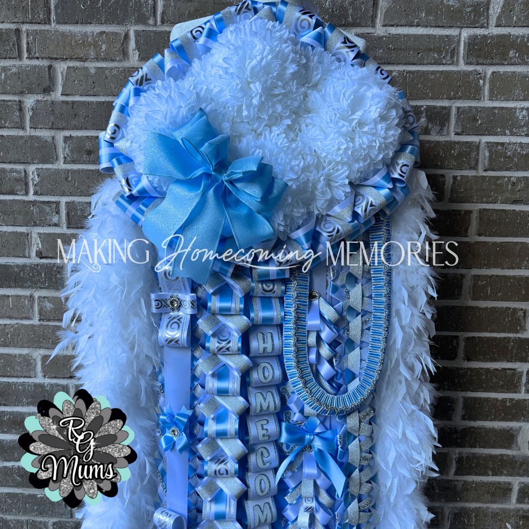 RG Designer Supreme Senior 7.5&quot; Quad Mum - Light Blue, White &amp; Silver