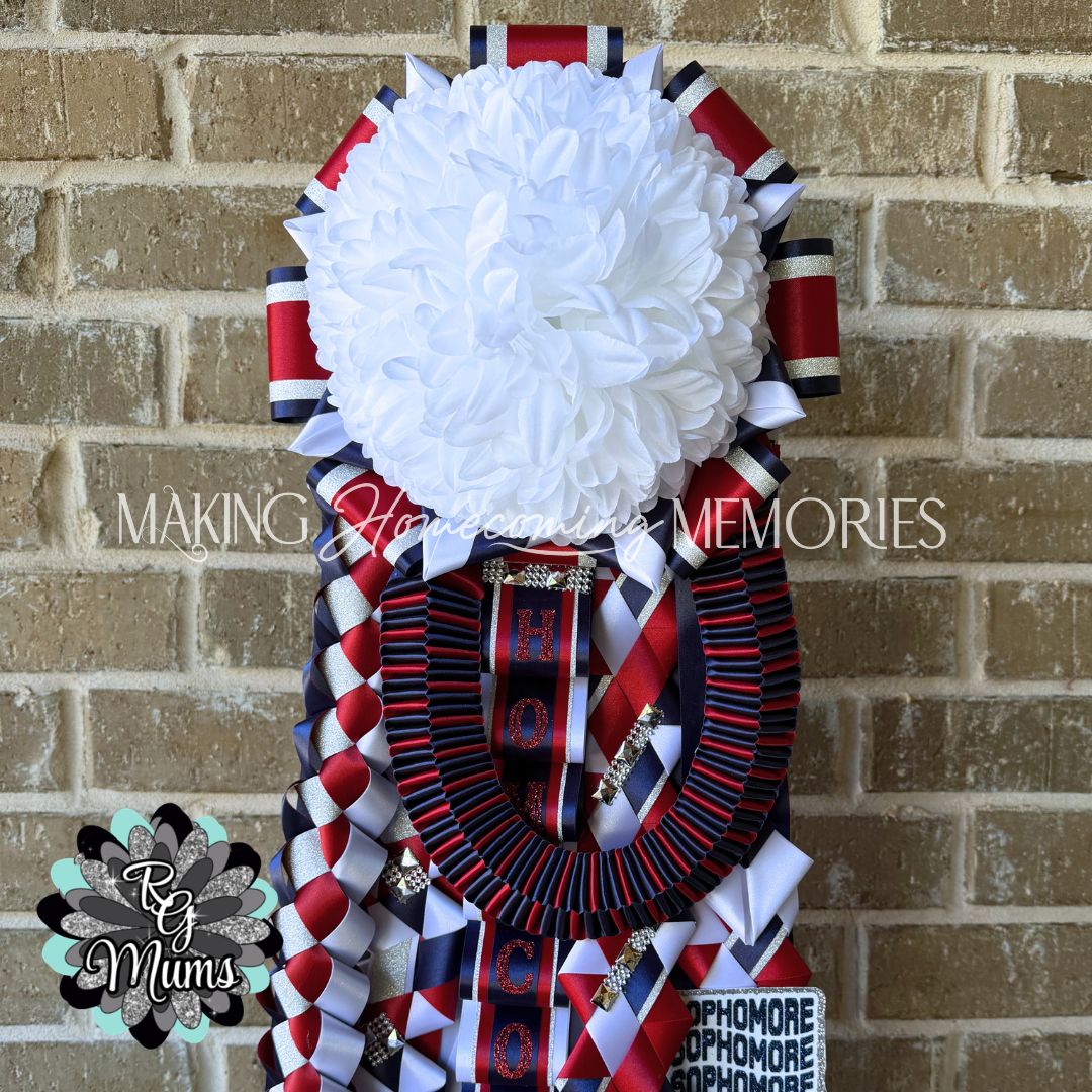 RG Designer Series Deluxe Garter - Navy, Red, and White