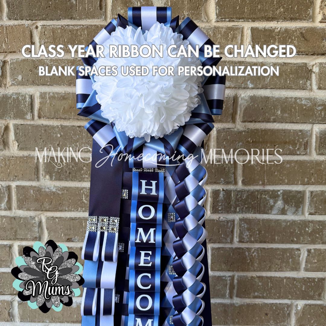RG Designer Series Traditional Garter- Navy, Columbia Blue &amp; White