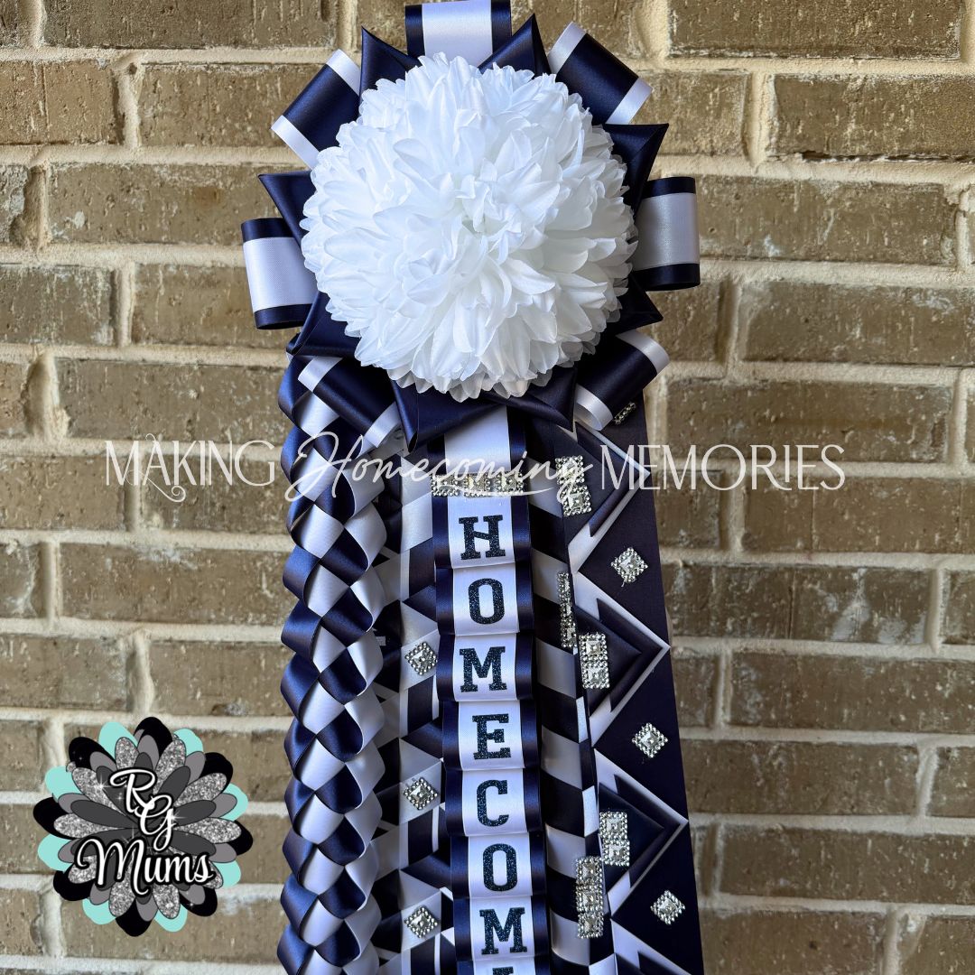 RG Designer Series Traditional Garter - Navy &amp; White