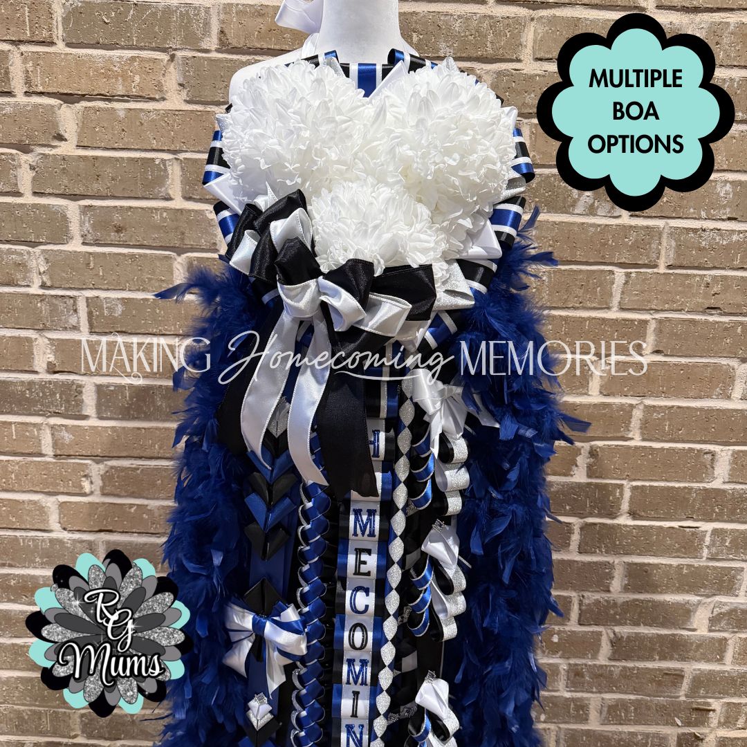 RG Designer Series Triple Heart 7.5" Deluxe Mum - Royal, Black &amp; White