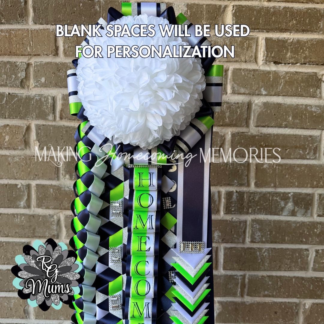 RG Designer Series Deluxe Garter - Navy, Lime Green, White