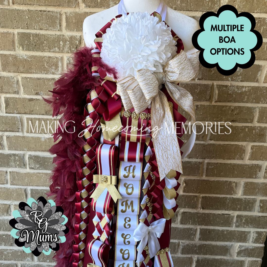 RG Designer Series Single 7.5" Deluxe Mum - Burgundy, White &amp; Gold