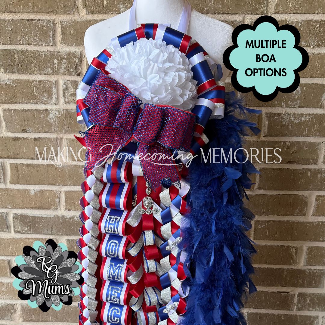 RG Designer Series Single 7.5" Deluxe Mum - Royal, Red and White