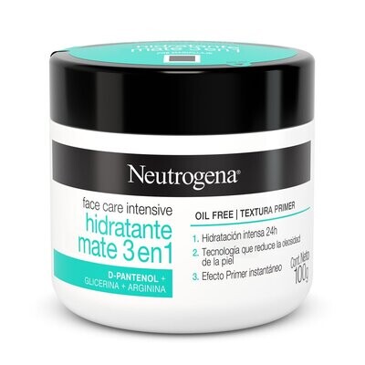 Neutrogena Hidratante facial mate 3 en 1: control brillo, textura ligera.