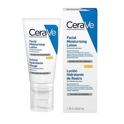 Loción Hidratante Facial SPF25 Hidratación Ligera con Ceramidas. CERAVE