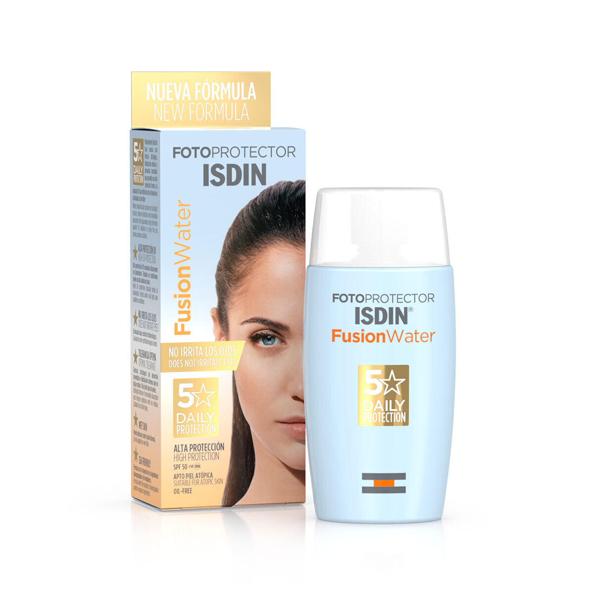 Fusion Water Protector Solar Facial SPF50+ Sin Color Ultra Ligero. ISDIN