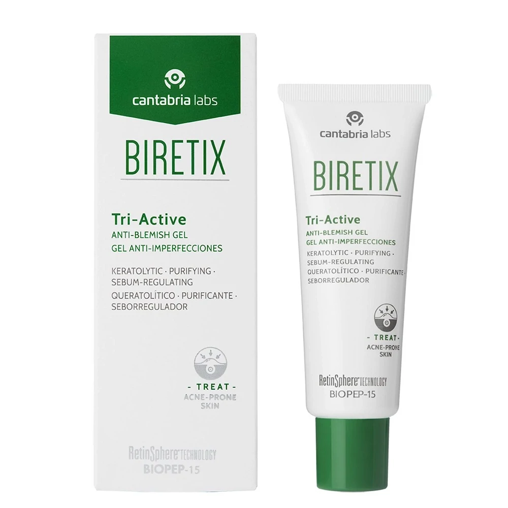 Gel Facial Tri Active Antiimperfecciones Control Acné, Marcas y Grasa. BIRETIX