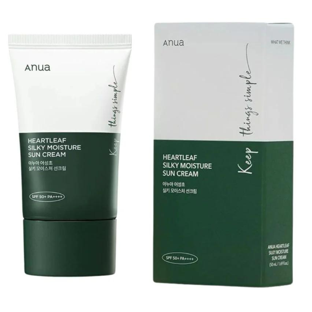 Heartleaf Silky Moisture Sun Cream. Protector Solar Hidratante SPF50+ ANUA.