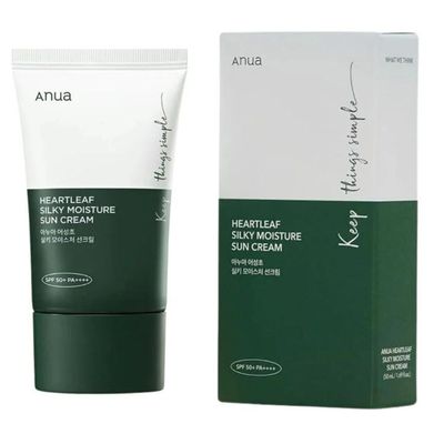 Heartleaf Silky Moisture Sun Cream. Protector Solar Hidratante SPF50+ ANUA.