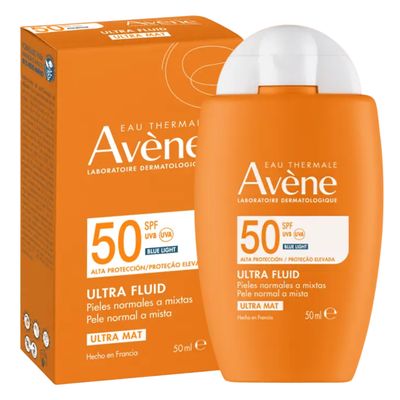 Protector Solar Ultra Fluid Ultra Mat SPF50+ Sin Color. AVÈNE