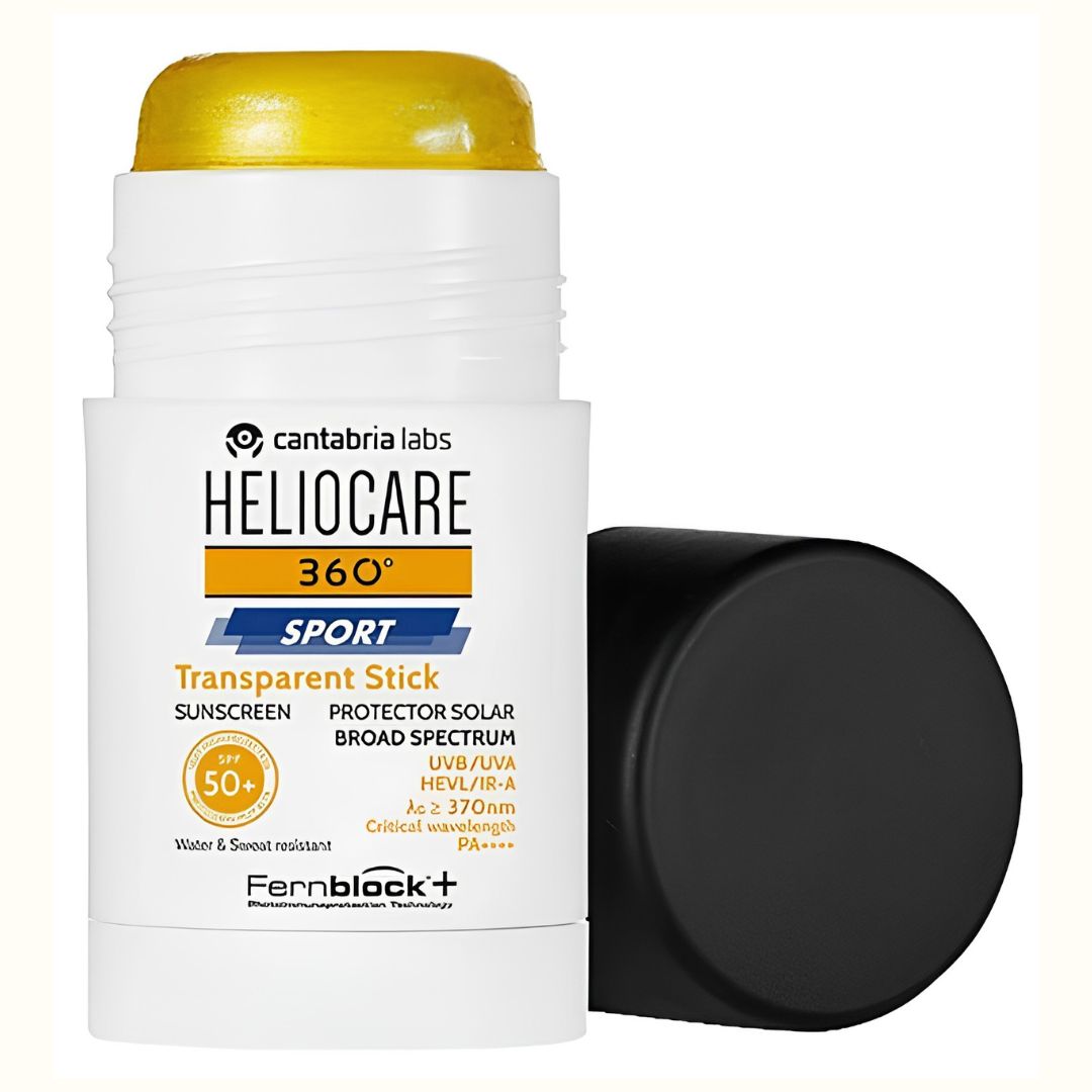 Protector Solar Transparente en Barra, Resistente al Agua y al Sudor SPF50+. HELIOCARE 360º Sport Stick